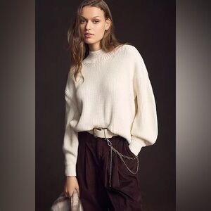 Maeve Easy Pullover Sweater In White Sz Small